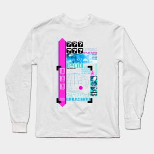 Y2K White Neon Wavebird Long Sleeve T-Shirt